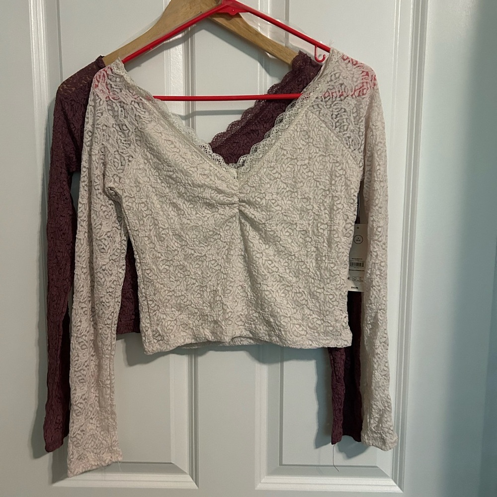 2 NWT Cropped Lace Tops